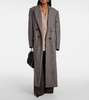 Double-breasted wool and silk-blend coat