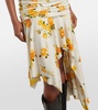 Dikata floral asymmetric midi dress