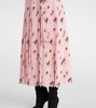Floral pleated silk midi dress