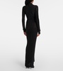 Embellished ruched jersey maxi dress