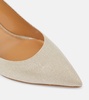 Bow Tie 85 metallic canvas pumps