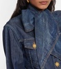 Tie-neck denim shirt