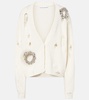 Crystal-embellished cotton and cashmere cardigan