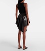 Asymmetric leather miniskirt