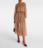 Sheer silk georgette midi dress