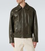 Intrecciato leather blouson