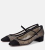 Mayor 35 suede-trimmed Mary Jane pumps