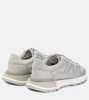Leather-trimmed low-top sneakers