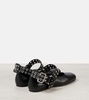 Studded leather Mary Jane flats