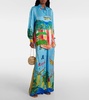 All Aboard silk satin wide-leg pants