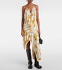 Dikata floral asymmetric midi dress