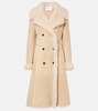 Shearling-trimmed suede coat
