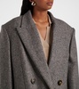 Double-breasted wool and silk-blend coat