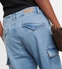 High-rise wide-leg cargo jeans