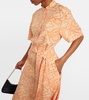 Printed asymmetric silk midi dress