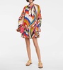 Iride-print cotton minidress