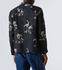 Football Silhouette printed linen shirt