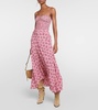 Leila printed ruched jersey top