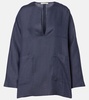 Oversized linen top