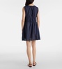 Como gathered linen minidress