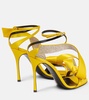 x Sergio Rossi Marquise embellished satin sandals