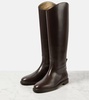 Leather knee-high boots
