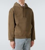 Logo embroidered cotton fleece hoodie