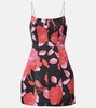 Printed satin minidress