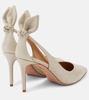 Bow Tie 85 metallic canvas pumps