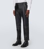 Leather straight pants