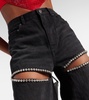 Crystal-embellished wide-leg jeans