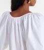 Puff-sleeve cotton maxi dress