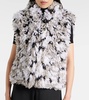 Lynx faux shearling jacquard vest