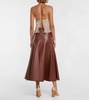 Sheer ruffled silk chiffon top