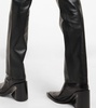 Criss-Cross high-rise faux leather pants