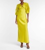 Deep V-neck satin maxi dress
