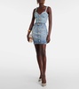 Cropped denim bustier