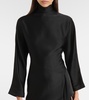 Asymmetric satin midi dress