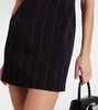 Pinstripe collared wool-blend minidress