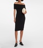 Off-shoulder jersey midi dress