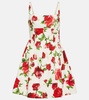 Floral cotton-blend minidress