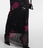 Printed tulle gown