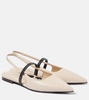 Pointy leather slingback pumps