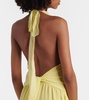 Halterneck silk georgette maxi dress