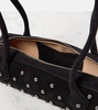 Le Teckel Small studded suede shoulder bag