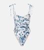 Rabano floral bustier swimsuit