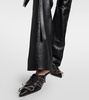 Leather lace-up mules