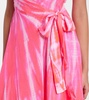 Tie-dye halterneck silk wrap dress