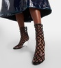 Leather wedge ankle boots