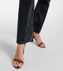 85 snake-effect leather slingback sandals